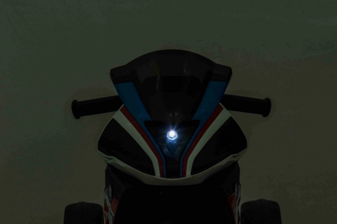 BMW HP4 Dziecięcy motocykl na baterię Niebieski + 3 koła + LED + MP3 USB + Eko skóra