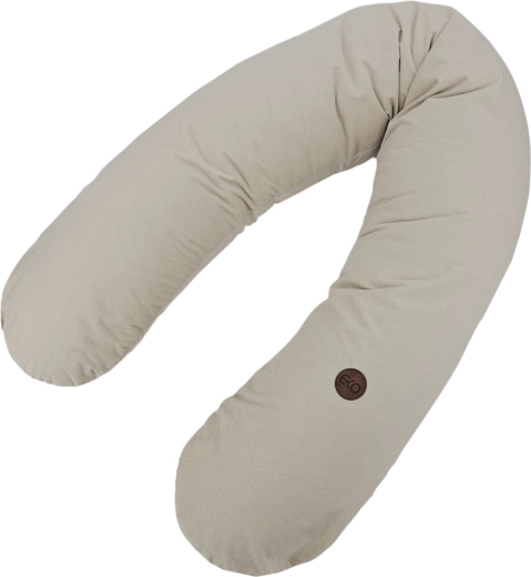 EKO poduszka do karmienia bawełniana velvet jasnobeżowa 180 cm