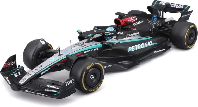 Model Bburago F1 Mercedes-AMG Petronas W15 2024 George Russell #63 1:24 w akrylowym boxie