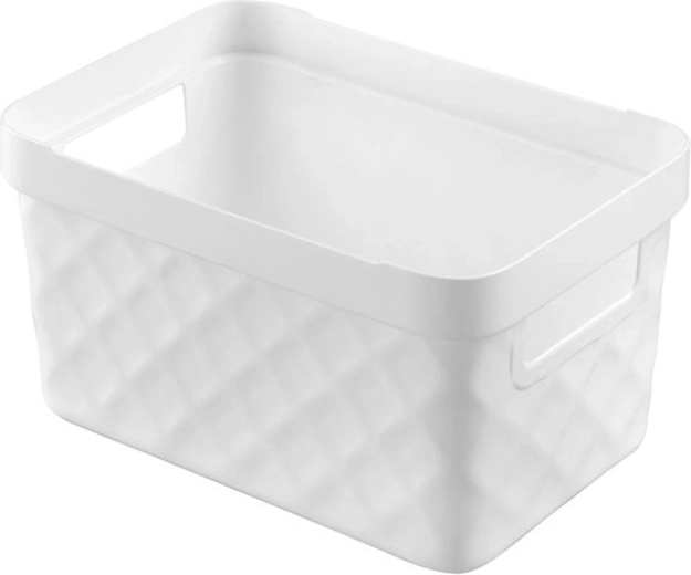 Plastowy koszyk do przechowywania HEIDRUN 18 × 27 × 14 cm – mix kolorów