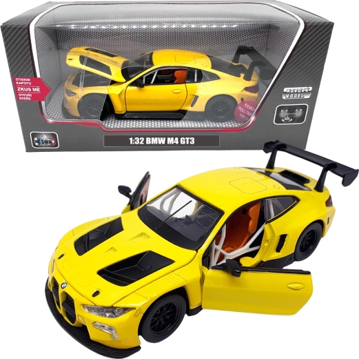 Metalowy model BMW M4 GT3 1:32 żółty