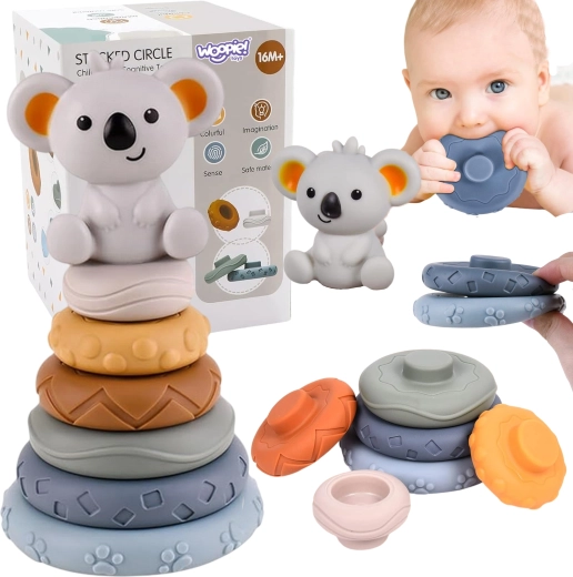 Woopie Baby edukacyjna piramidka i gryzak Koala 2 w 1