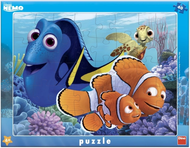 Puzzle Dino Nemo i przyjaciele 40 elementów z ramką