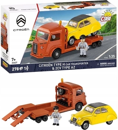 Cobi Citroën Type H auto transporter i Citroën 2CV AZ – zestaw konstrukcyjny (278 elementów)