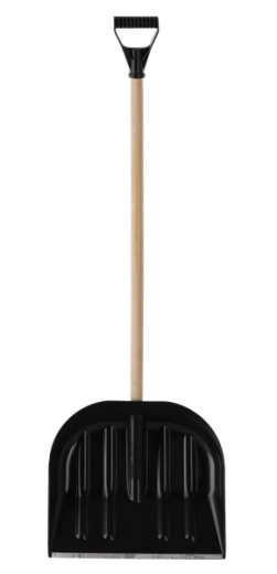 Plastowa łopata do śniegu 45 cm z drewnianym trzonkiem i uchwytem w kształcie D