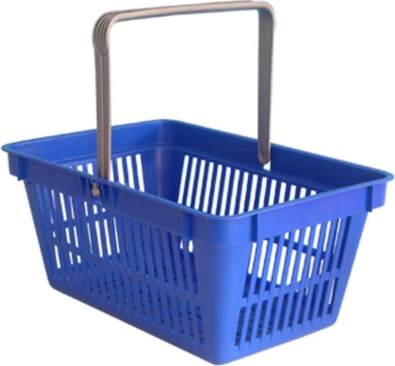 Koszyk zakupowy z jednym uchwytem 44,5 × 30 × 21,5 cm, plastik, mix kolorów, udźwig 15 kg