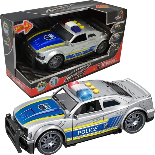 Policyjny samochód na napęd cierny 1:14 ze światłami i dźwiękami