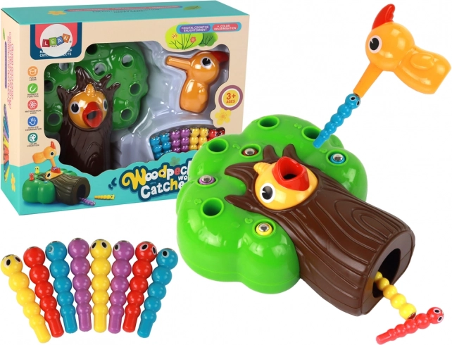 Magnetyczna gra zręcznościowa złap robaczka i nakarm ptaszka