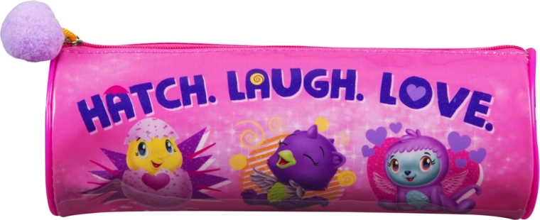 Owalny piórnik na zamek z pomponem Hatchimals