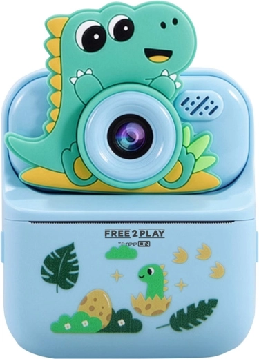 FREEON Free2Play dziecięcy aparat cyfrowy z natychmiastowym drukiem Dinosaur
