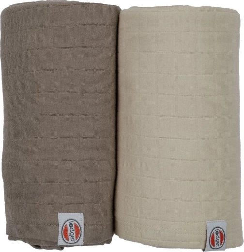 Lodger swaddler solid, zestaw 2 szt. 110 × 110 cm birch/buffalo