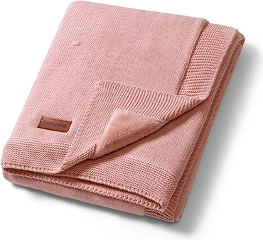 BabyOno kocyk dziecięcy z naturalnej bawełny z flanelową podszewką 75 × 100 cm różowy