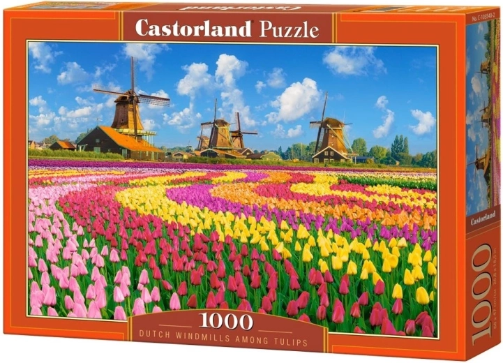 Puzzle Castorland – holenderskie wiatraki wśród tulipanów, 1000 elementów
