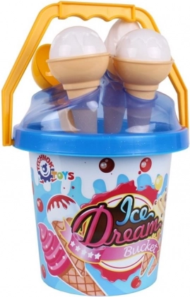 Zestaw do piasku lody – niebieskie wiaderko