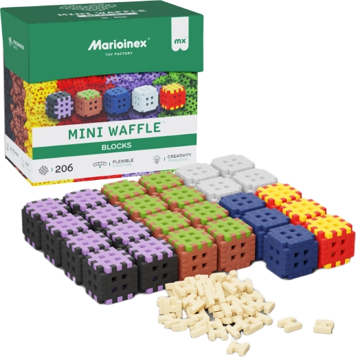 Klocki konstrukcyjne mini waffle 206 szt. MARIOINEX