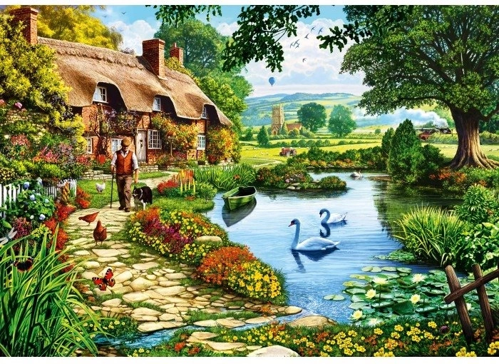 Bluebird puzzle Chata nad jeziorem 500 elementów