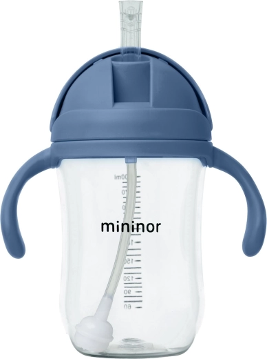 Mininor butelka ze słomką z tritanu 330 ml blue whale