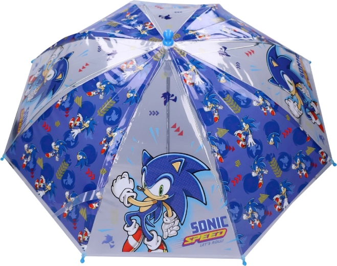 Dziecięcy przezroczysty parasol Sonic Rainy Days, niebieski