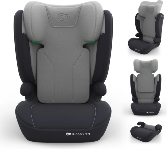 Fotelik samochodowy Kinderkraft i-spark 2 plus i-size 100–150 cm szary