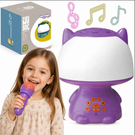 Woopie wielofunkcyjna lampka RGB z głośnikiem Bluetooth i karaoke, fioletowa