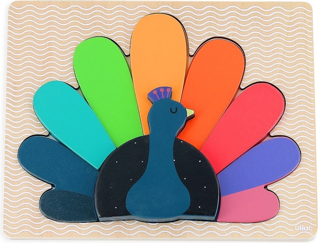 Drewniana układanka wkladanka Paw od Vilac