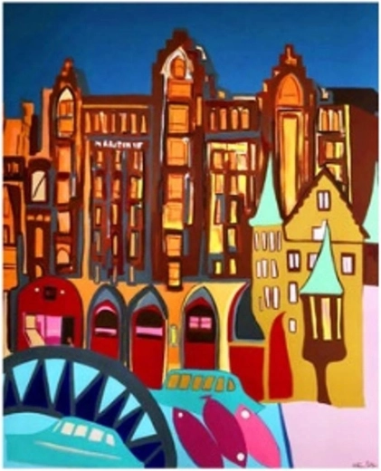 Norimpex Malowanie po numerach Abstrakcyjne domy 40 × 50 cm