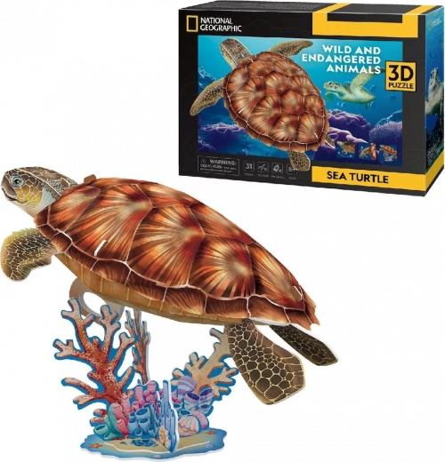 3D puzzle NATIONAL GEOGRAPHIC żółw morski – 31 elementów