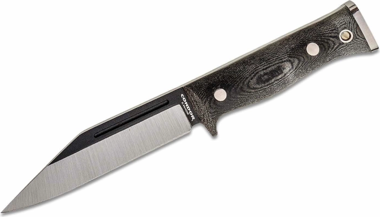 Nóż taktyczny Condor Sigrun 14,3 cm, czarno-szary, Micarta, pochwa Kydex + skóra