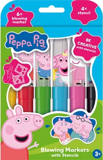 Pisaki dmuchane Świnka Peppa z szablonami