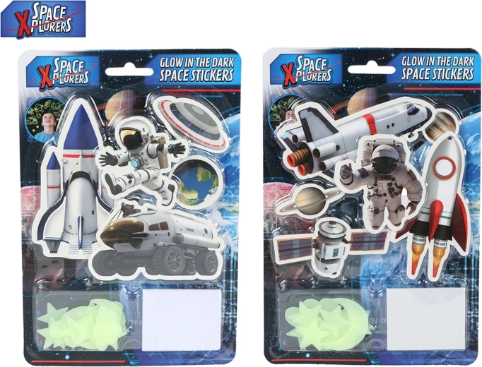 Świecące naklejki do pokoju Space Xplorers – motywy kosmiczne, 21 szt.