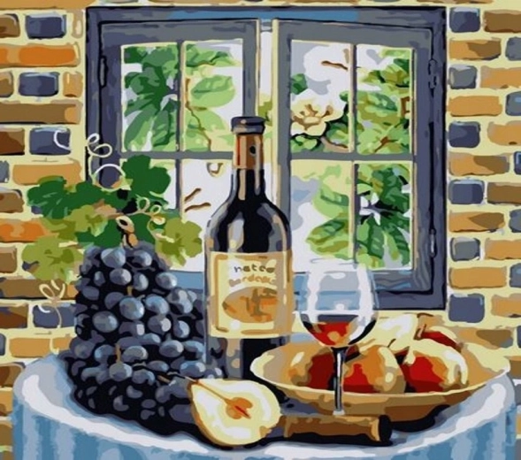 NORIMPEX Malowanie po numerach wino i owoce 40 × 50 cm