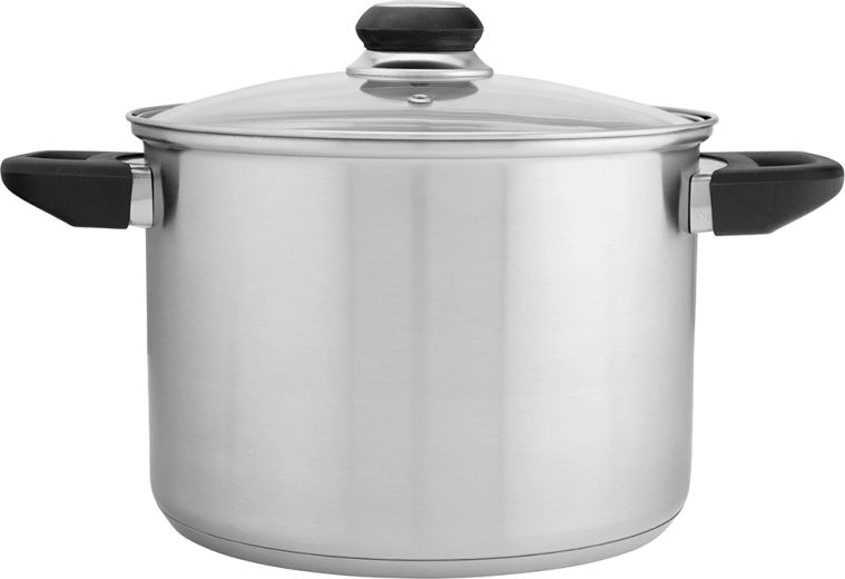 Altom Design Emilio wysoki garnek ze stali nierdzewnej 5,6 l ze szklaną pokrywką 22 cm