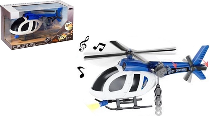 Policyjny helikopter ze światłem i dźwiękiem