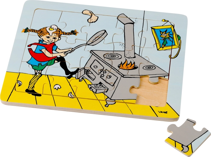 Drewniane puzzle Pippi Pończoszanka – 15 elementów