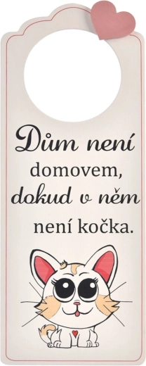 Zawieszka na drzwi z drewna Cat Home