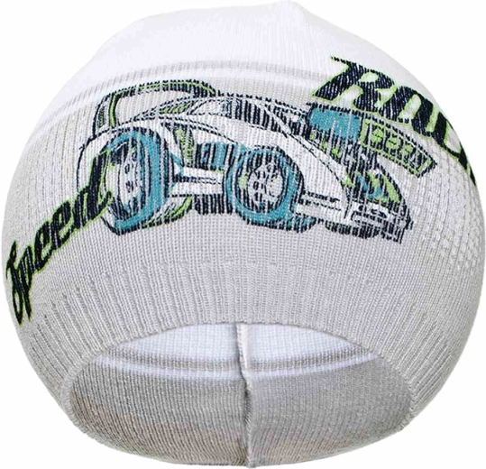 jesienna dziecięca czapeczka New Baby Racing szara