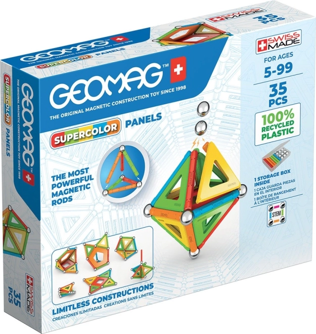 GEOMAG supercolor panele z plastiku z recyklingu – 35 elementów