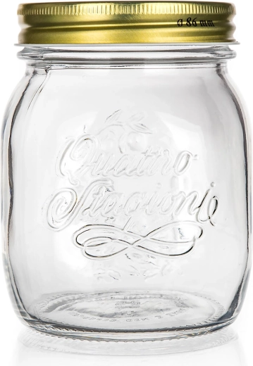 Słoik Quattro Stagioni 0,7 l ze szklanym korpusem i metalową pokrywką