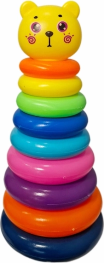 Kolorowa piramida do układania dla małych dzieci