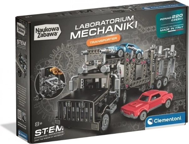 Clementoni Laboratorium mechaniki – autotransporter 2 w 1 (zestaw konstrukcyjny)