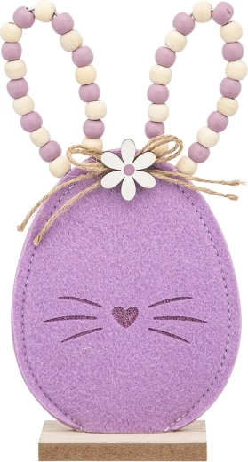 Filcowa figurka zająca z fioletowymi koralikami 22 cm