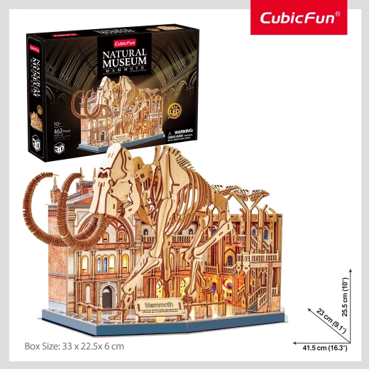CubicFun puzzle 3D Natural Museum Mamut z oświetleniem LED