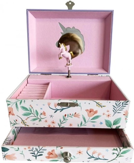 Muzyczna szkatułka na biżuterię z jednorożcem