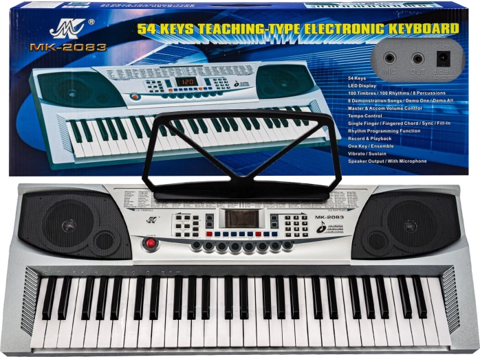 Dziecięcy elektroniczny keyboard z 54 klawiszami, 100 rytmami i mikrofonem