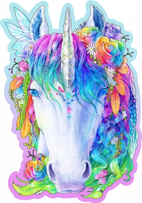 Drewniane puzzle stylowy jednorożec 150 elementów WOODEN CITY