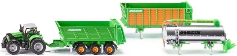 Siku Farmer traktor Deutz z zestawem przyczep Joskin
