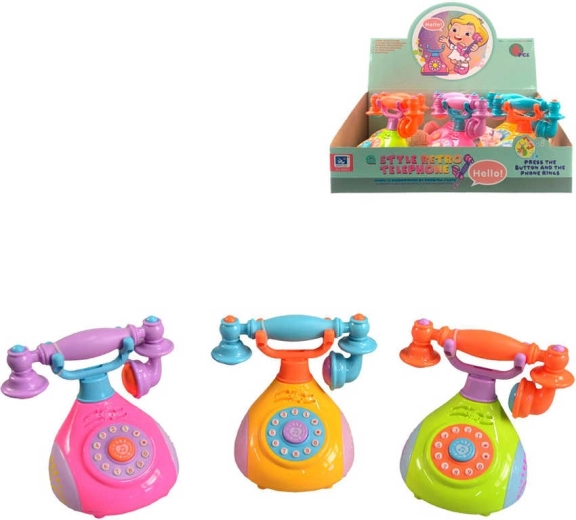 Retro telefon dziecięcy z dźwiękiem 12 cm - 1 sztuka