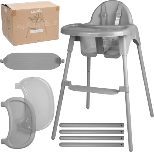 Krzesełko do karmienia Keri grey 2w1