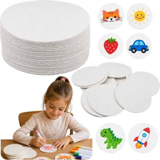 Papierowe krążki do malowania 3D z masy drzewnej DIY 6 cm (20 szt.)