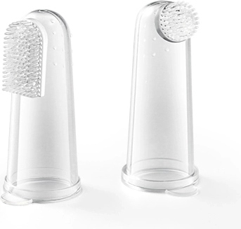 Zestaw silikonowych szczoteczek na palec BABYONO, 2 szt., 0m+